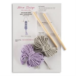 Silvar Design Macrame Mini Wall Hanging Kit - Makes 2 - Silver & Lilac - 688344