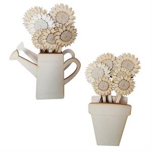 Madhatters Watering Can and 6 x Sunflowers - Small and Large - 692289