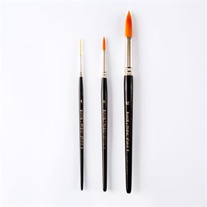 Studio 5 - 3 x Extra Fine Golden Synthetic Professional Watercolour Brushes - 714932