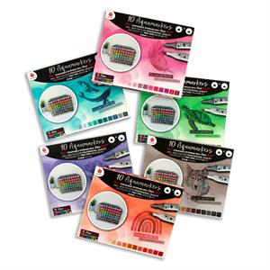 DecoTime 6 Packs of 10 Aqua Markers in Deco Tray - Water Based - 722097
