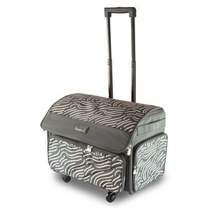 Everything Mary XL 4 Wheel Collapsible Deluxe Rolling Sewing Machine Storage Case, Grey & White - 725812