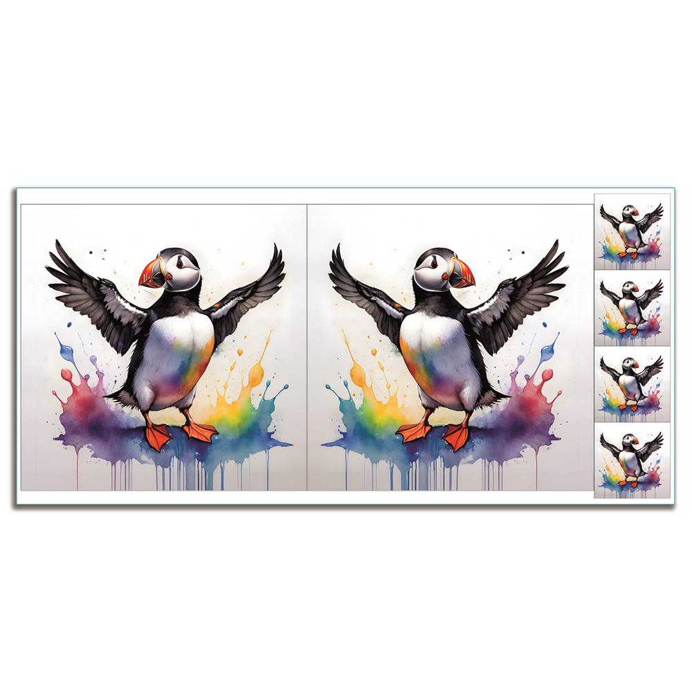 Craft Yourself Silly Bag & Cushion Panels with 4 x Charms - Pick N Mix - Pick Any 2 - Rainbow Puffin 
