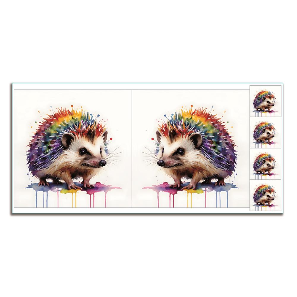 Craft Yourself Silly Bag & Cushion Panels with 4 x Charms - Pick N Mix - Pick Any 2 - Rainbow Hedgehog