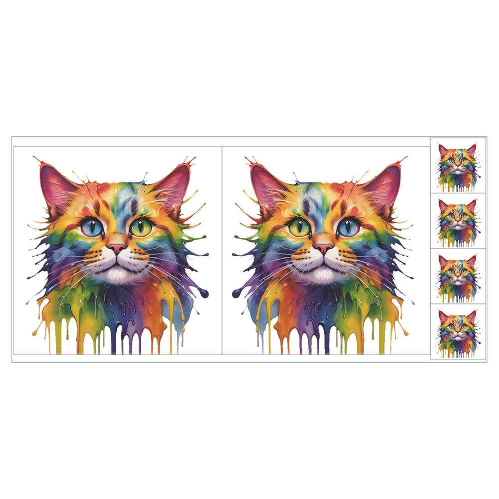 Craft Yourself Silly Bag & Cushion Panels with 4 x Charms - Pick N Mix - Pick Any 2 - Rainbow Cat 