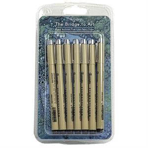Clarity Crafts Micron Set of 7 Pens - 0.2mm, 0.25mm, 0.3mm, 0.35mm, 0.4mm, 0.45mm and 0.5mm - 734931
