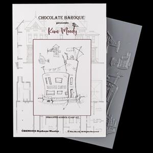 Chocolate Baroque A6 Unmounted Rubber Stamp Sheet - Harbour Master Designed by Kim Moody - 3 Images - 748389
