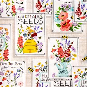 Sewing Online Feed The Bees Cotton Craft Fabric - 1/2m x 110 Wide - 749611