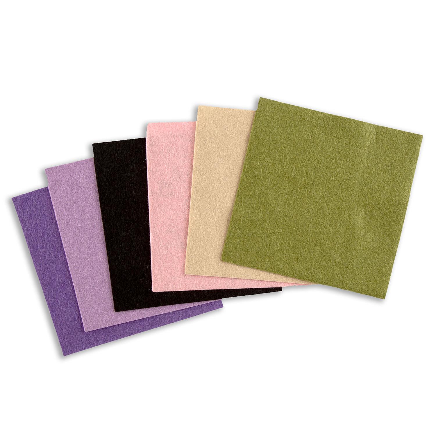 Felt by Clarity Pack of 6 Non-Adhesive Mixed Colour Felt 6x6" Squares Pick N Mix - Pick Any 2 - Funky Flower