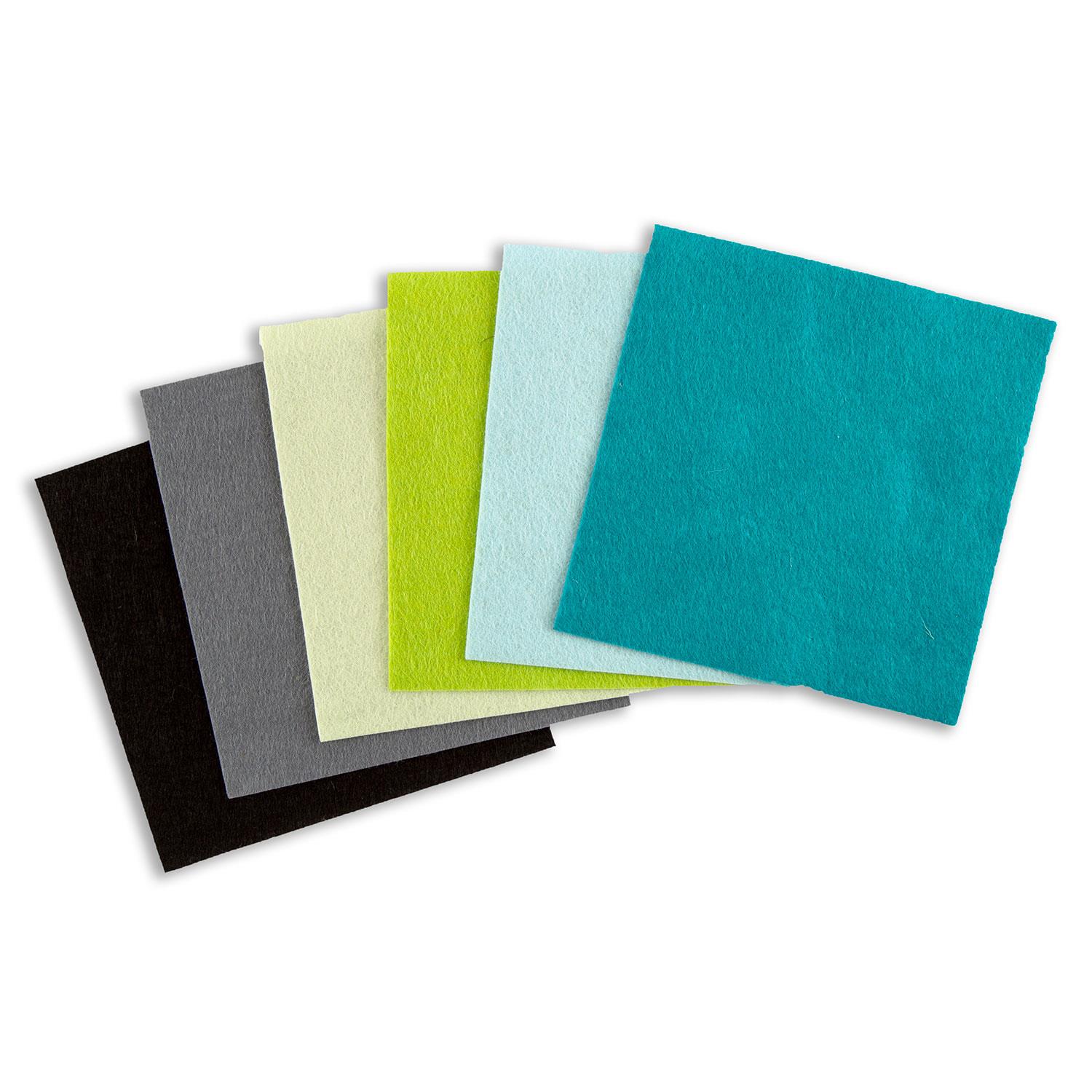 Felt by Clarity Pack of 6 Non-Adhesive Mixed Colour Felt 6x6" Squares Pick N Mix - Pick Any 2 - Funky Leaf