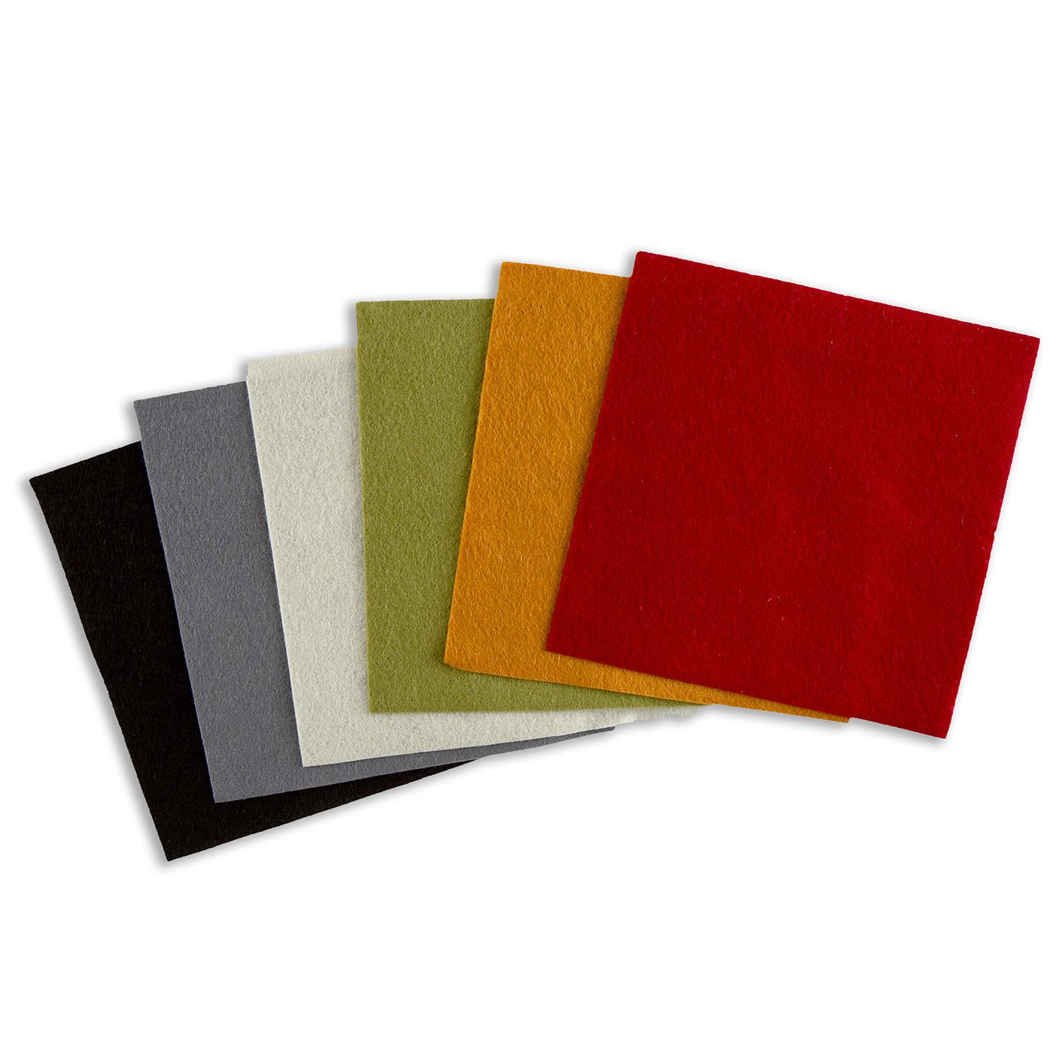 Felt by Clarity Pack of 6 Non-Adhesive Mixed Colour Felt 6x6" Squares Pick N Mix - Pick Any 2 - Funky Circle