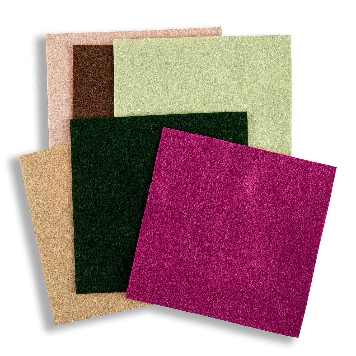 Felt by Clarity Pack of 6 Non-Adhesive Mixed Colour Felt 6x6" Squares Pick N Mix - Pick Any 2 - Funky Holly Leaf