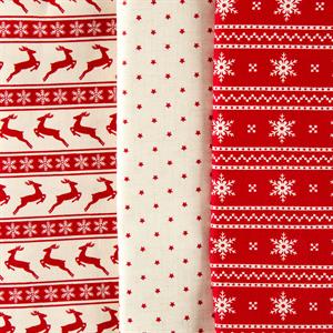 Pinflair 3 x 1/2m 100% Cotton Fabric Pack - Red Scandi  - 766456