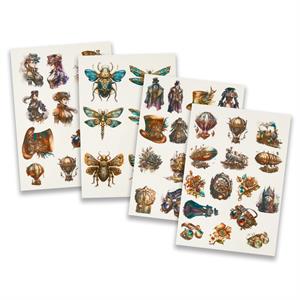 Emlems 4 x A4 Transparent Steampunk Sticker Sheets - Choose any 4 - 771545