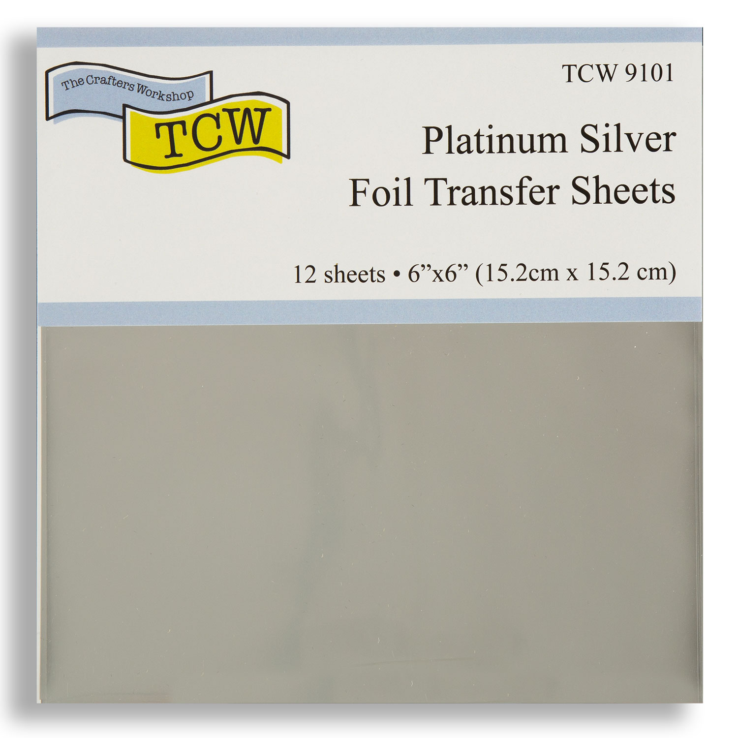 TCW 6x6" Foil Sheets Pick N Mix - Choose 3 - 12 Sheets per Pack - Platinum Silver 
