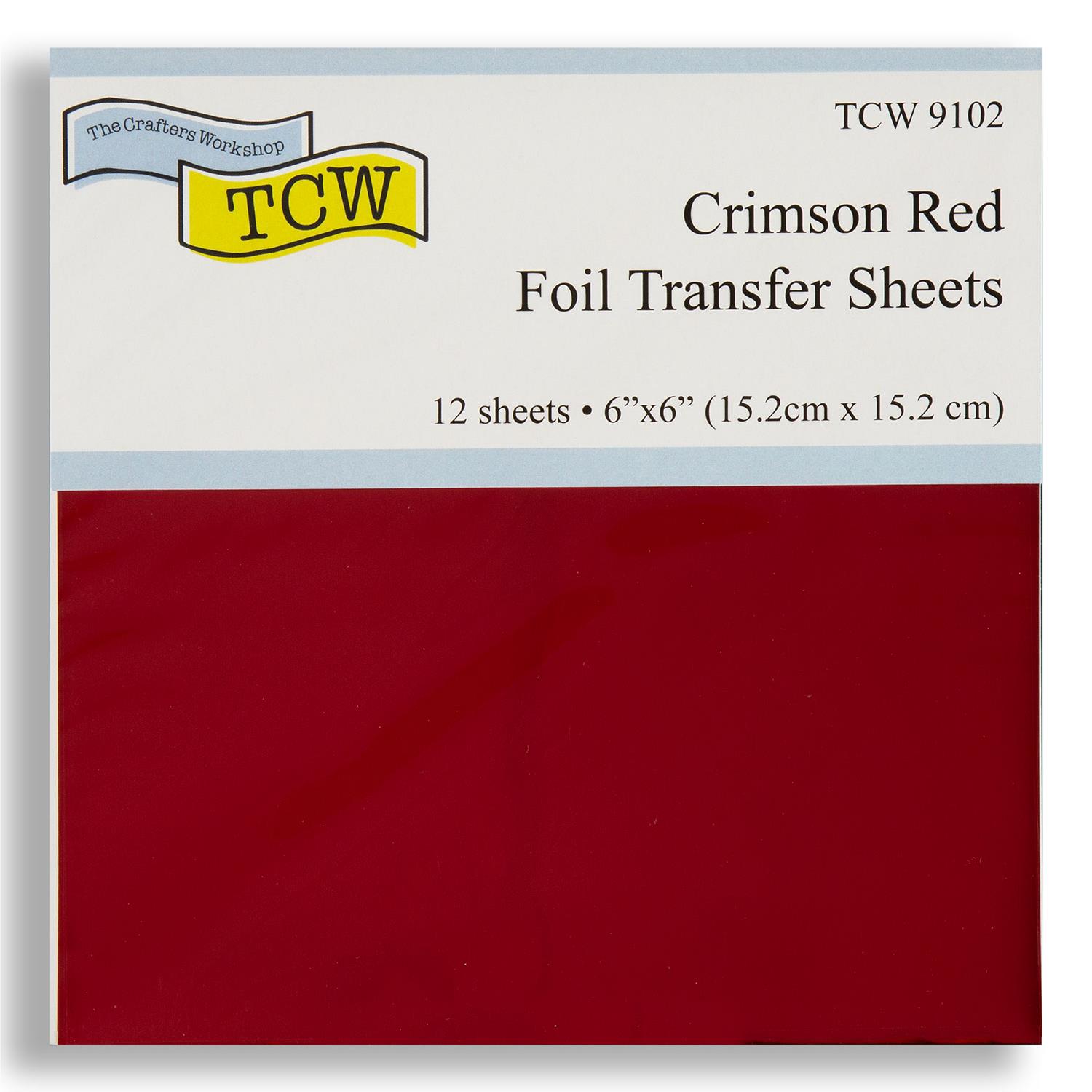 TCW 6x6" Foil Sheets Pick N Mix - Choose 3 - 12 Sheets per Pack - Crimson Red 
