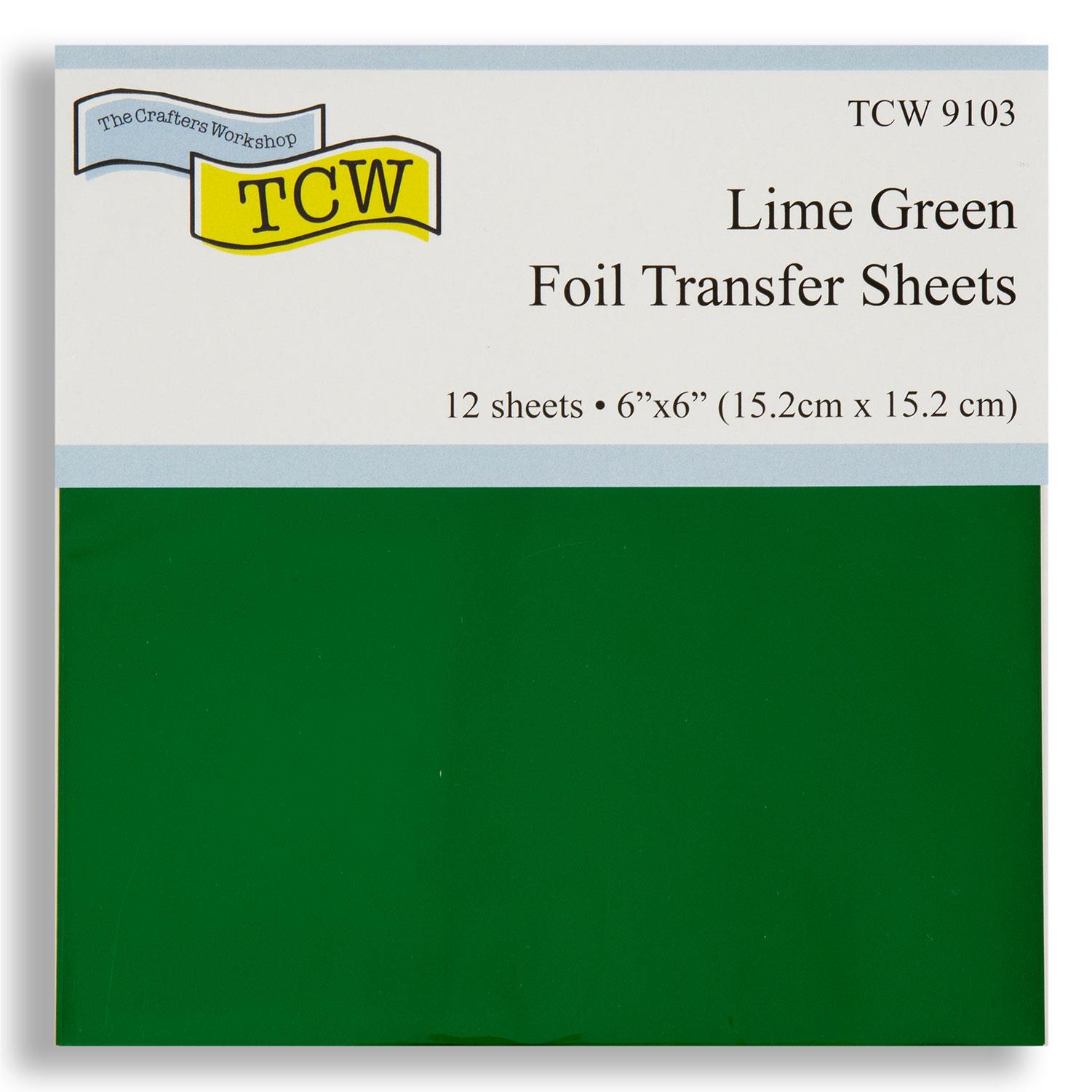 TCW 6x6" Foil Sheets Pick N Mix - Choose 3 - 12 Sheets per Pack - Lime Green