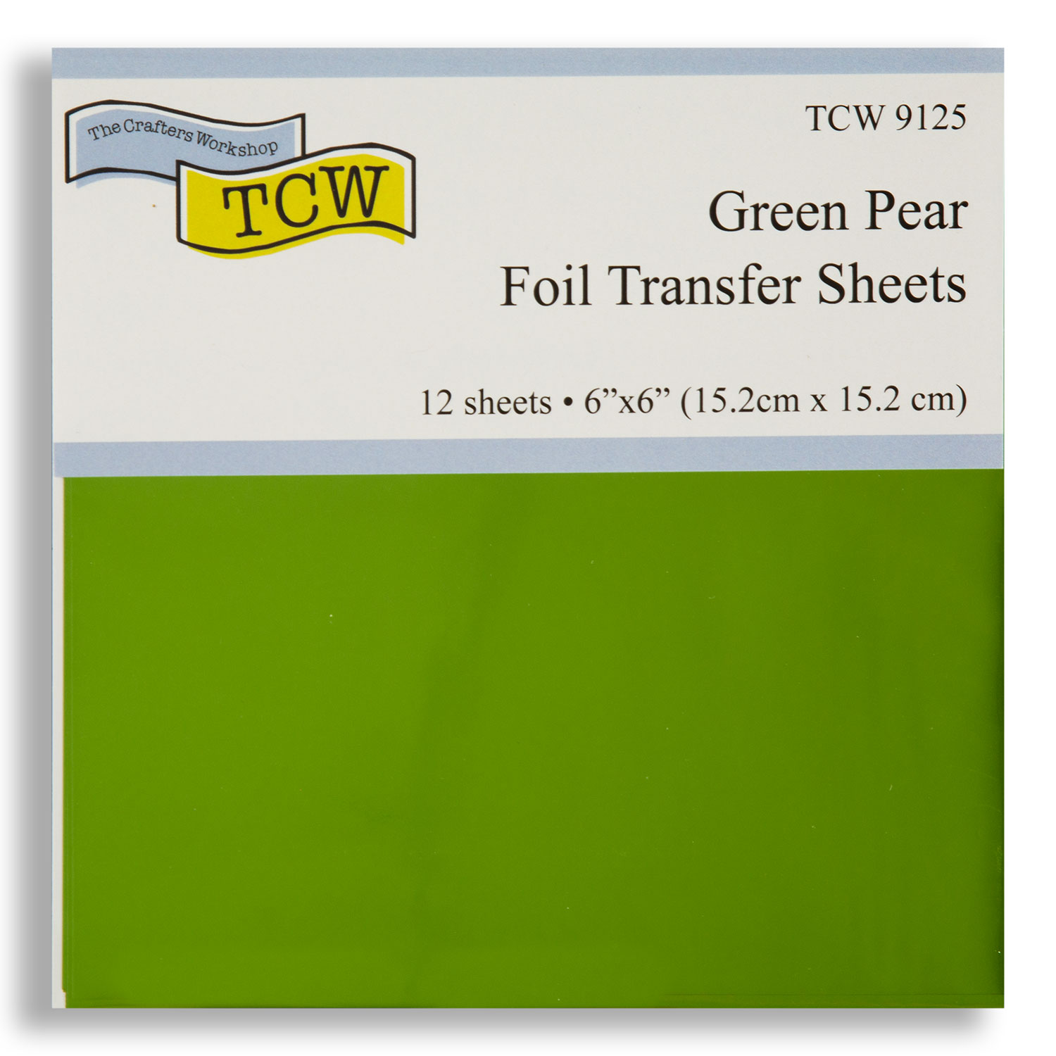 TCW 6x6" Foil Sheets Pick N Mix - Choose 3 - 12 Sheets per Pack - Green Pear
