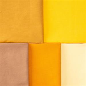 Make + Believe Solids Yellows Fabric Bundle - Includes 5 x 1m Fabric Pieces - 775802