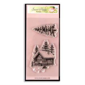 Sweet Poppy Stencils Stamp Set - Tree & Cottage - 2 Stamps - 778901