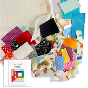 Daisy & Grace Mega Crumb Fabric Pack - Includes: 100g Fabric Scraps, 10" Neutral Fabric Square with Fractured Crumb Pattern - 787407