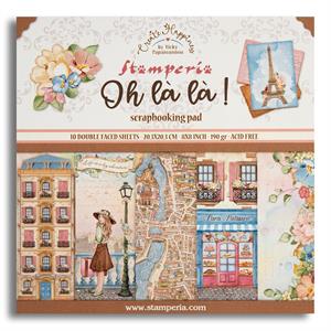 Stamperia Oh lá lá Create Happiness - 8x8" Scrapbooking Pad with 10 x Sheets - 787774