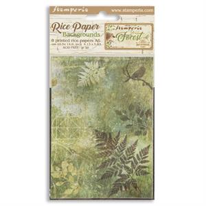 Stamperia Forest 8 x A6 Background Rice Papers   - 793780