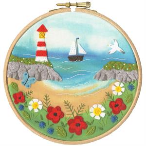 Bothy Threads Poppy Cove Creative Felt Embroidery Kit - 15cm Diameter - 795186