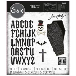 Sizzix Thinlits Die Set - Vault Coffin Box by Tim Holtz - 34 Dies - 796625