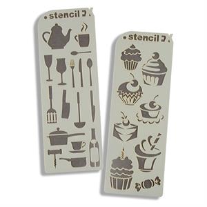 Stamps Away Set of 2 Stencils - Barista & Sweet Treats  - FREE GIFT  - 802270