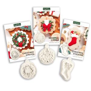 Katy Sue Designs Christmas Wreath, Candle & Stocking Silicone Moulds - 806231