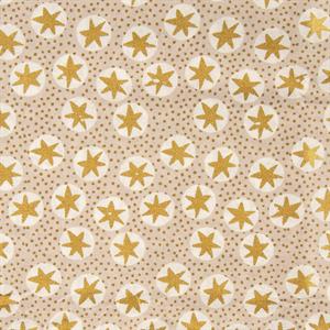 House of Alistair Gilt Ivory Star 100% Cotton - 135cm Wide x 1m Fabric Length - 812397