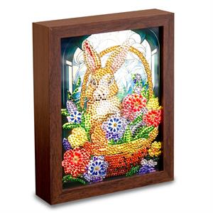 Crystal Art Light Up Frame - Bunny Basket - 813212