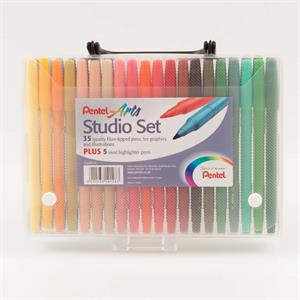 Pentel Arts® Set of 40 Studio Assorted Tip Pen Set - 816979