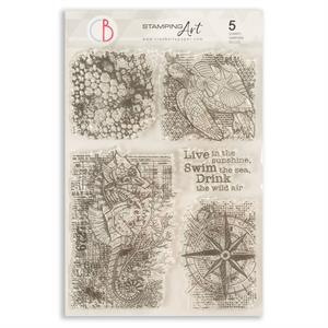 Ciao Bella Coral Reef 6x8" Clear Stamp - Mechanical Marine - 825752
