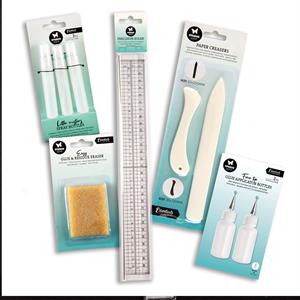 Studio Light Essentials Papercrafting Tool Kit 2 - Ruler, Mini Misters, Application Bottles, Glue Eraser & Paper Creasers - 827917