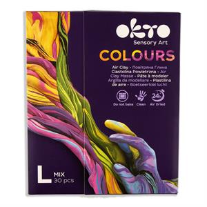 Oktoclay 180g of Pallette Air Dry Clay - 30 x 6g Sachets - 15 Colours 2 of Each - 838946