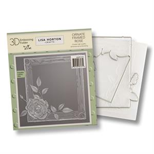 Lisa Horton Crafts 6x6" Ornate Framed Rose Embossing Folder and Die Set - 2 Dies - 843075