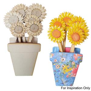 Madhatters 6 x Sunflowers with Pot - Small and Large - 845552