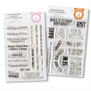 Tonic Studios Sentimental Stamp Set Duo - Home Sweet Home & Creative Pastimes - 850267