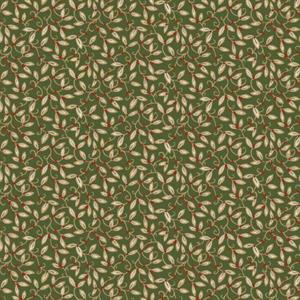 Morris & Co The Cotswold Holiday Collection Green Mistletoe 0.5m Fabric Length - 850423