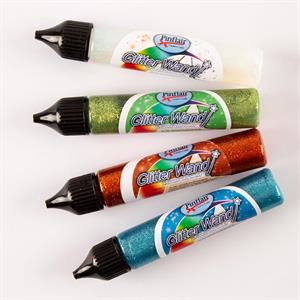 Pinflair Glitter Wand Festive Pack - 4 Total – Light Blue, Orange, Light Green & Iridescent - 852185