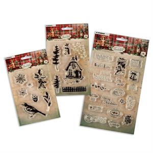 Studio Light Jenine's Mindful Art 4 x Stamp Sets - Festive Nostalgia Collection - 32 Stamps - 854137