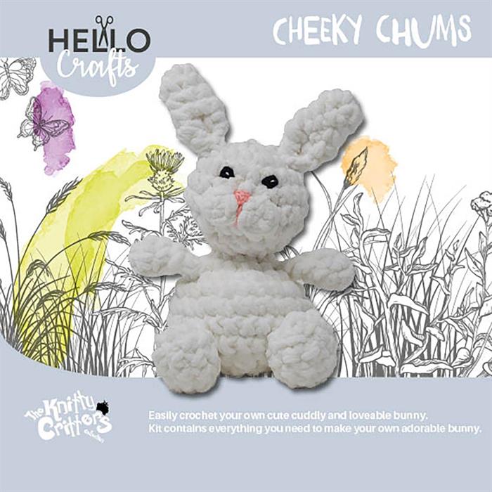 Knitty Critters Cheeky Chums Bunny Crochet Kit - CreateAndCraft