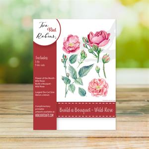 Two Red Robins Build a Bouquet Wild Rose Die Set - X Dies - 857159