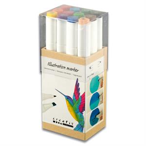 Craft Master Illustration Markers - Standard Colours - 12 Dual Ended Pens - 857949
