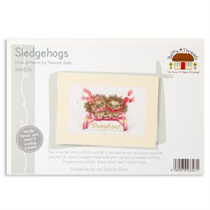 Bothy Threads Sledgehogs Counted Cross Stitch Christmas Card Kit - 16 x 10cm - 858430
