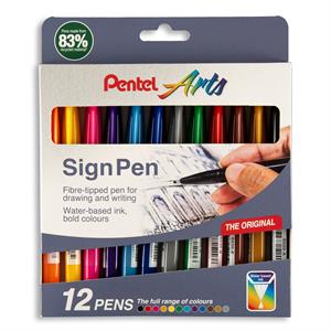 Pentel Sign Pen 12pc Wallet - 866051