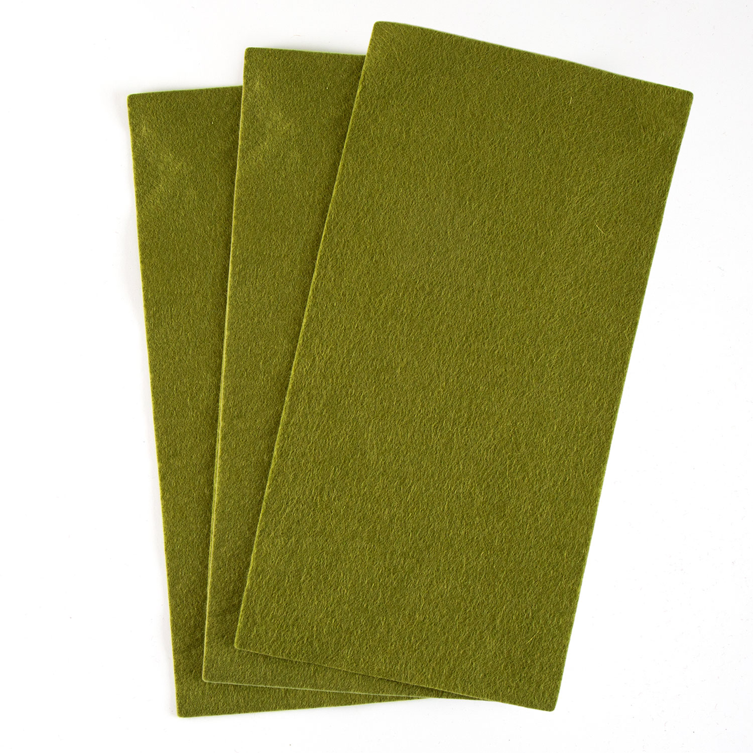 Felt by Clarity Mug Rug Backers Pack of 3 x 11.5x6" Non Adhesive Backed Felt Pick N Mix - Pick any 2  - Olive Green