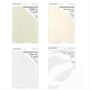 Tonic Studios Craft Perfect Christmas White A4 Card Collection - 4 Packs - 890995