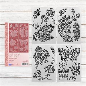 Craft Master Butterflies & Florals Stencil Set - 4 Designs - 891429